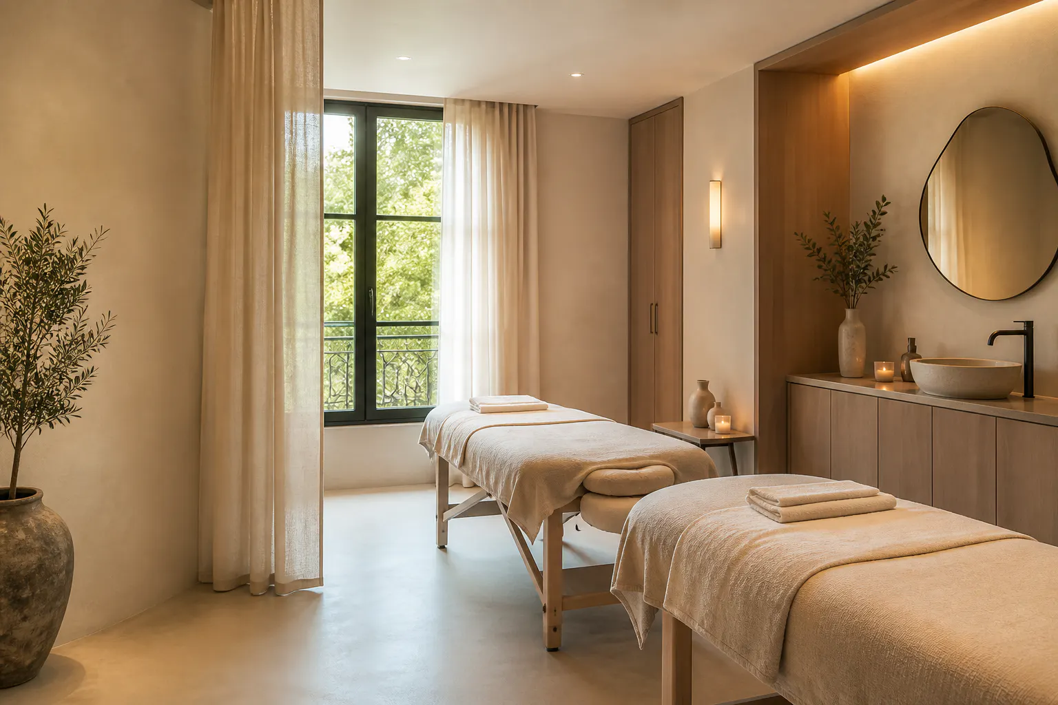 L’intérieur chaleureux de New Life Beauté